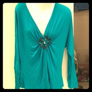 🦋NWOTStunning Aqua Blue Stoned Top SzXL🦋